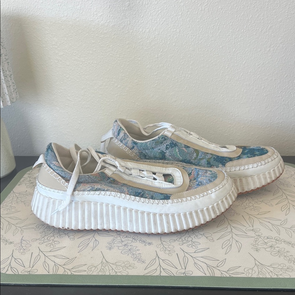 Stylish Blue and White Sneakers
